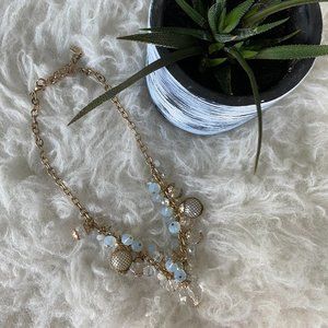 Gold and Pearl Bauble Necklace EUC So Cute!